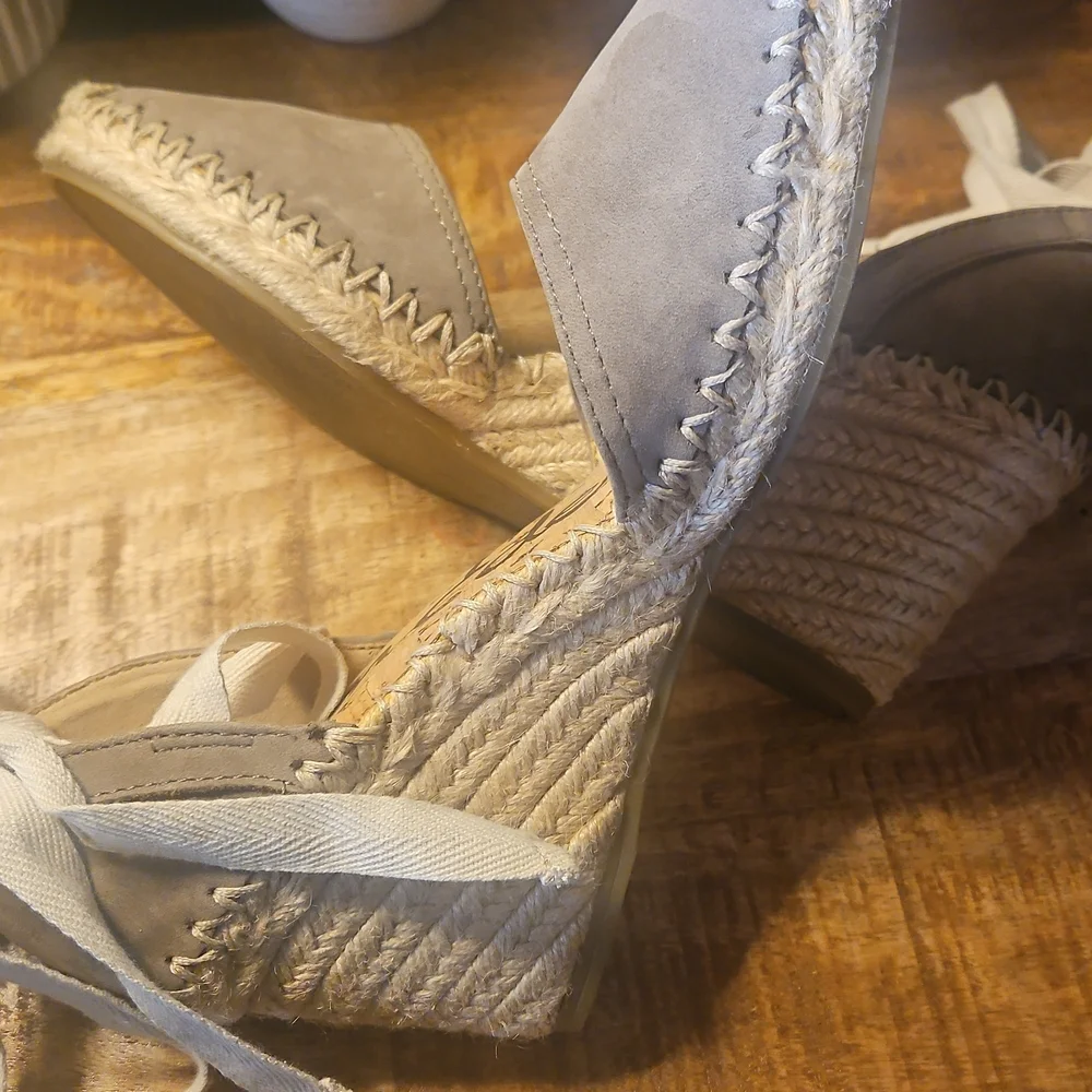 Sam Edelman Taupe Suede Lace-Up Espadrilles - Picture 4 of 4
